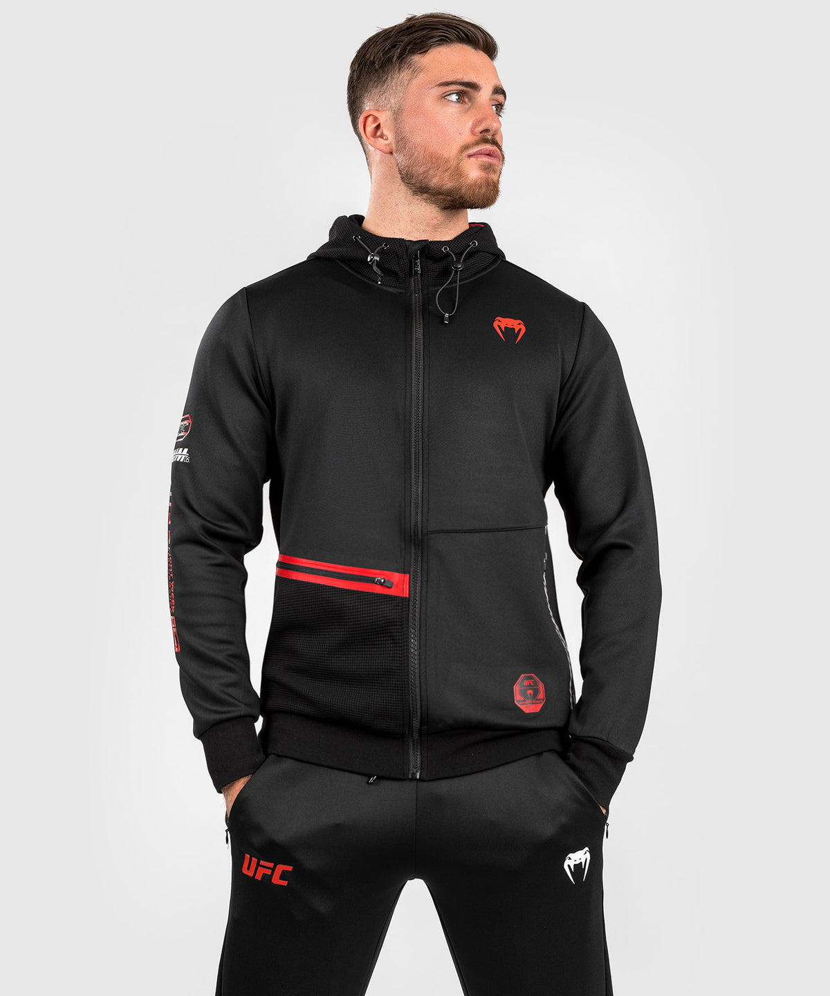 Sweatshirt zippé à capuche pour Hommes UFC Adrenaline by Venum Fight Week - Noir