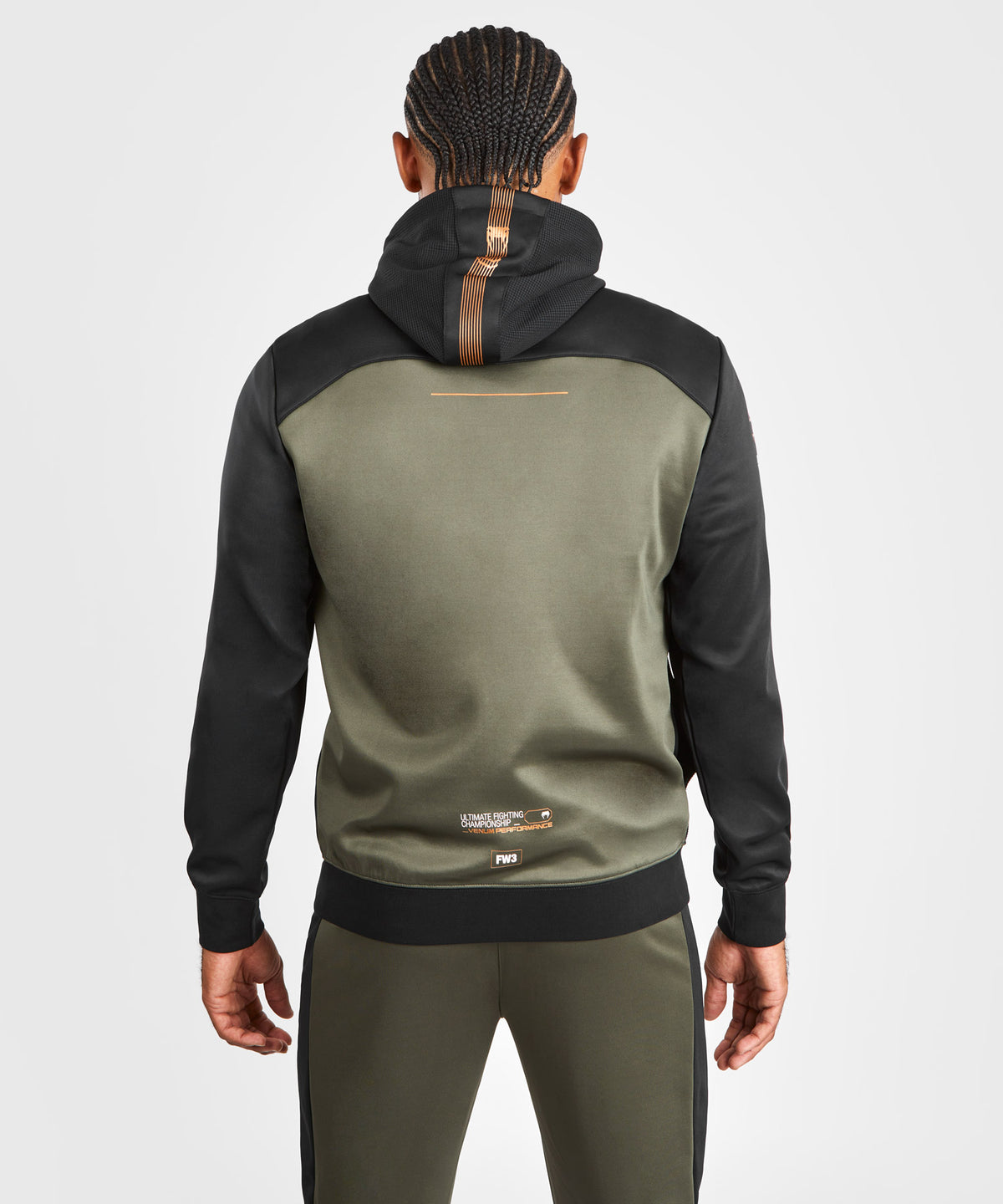 Sweatshirt zippé à capuche UFC Adrenaline by Venum Fight Week - Khaki/Bronze