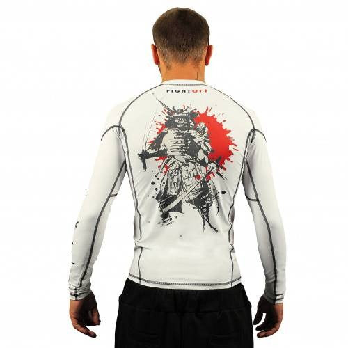 Fight Art Gano Samouraï Rashguard a Maniche Lunghe - Bianco