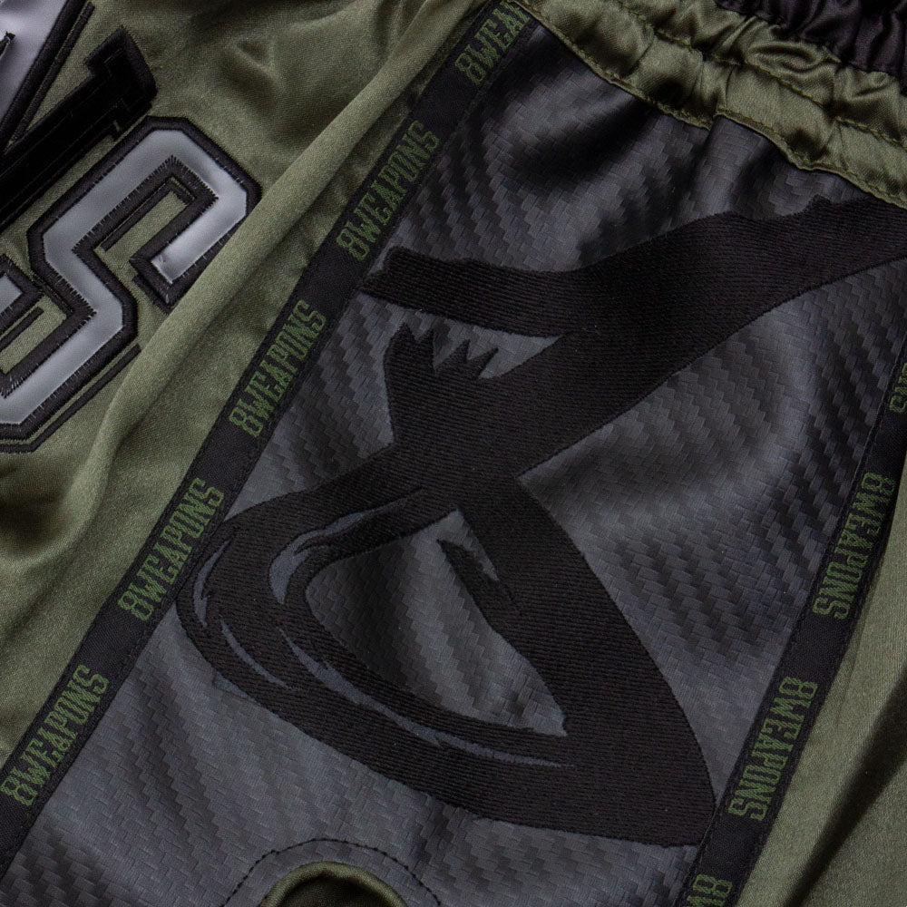 8 Weapons Carbon Underworld Muay Thai Shorts - Olive