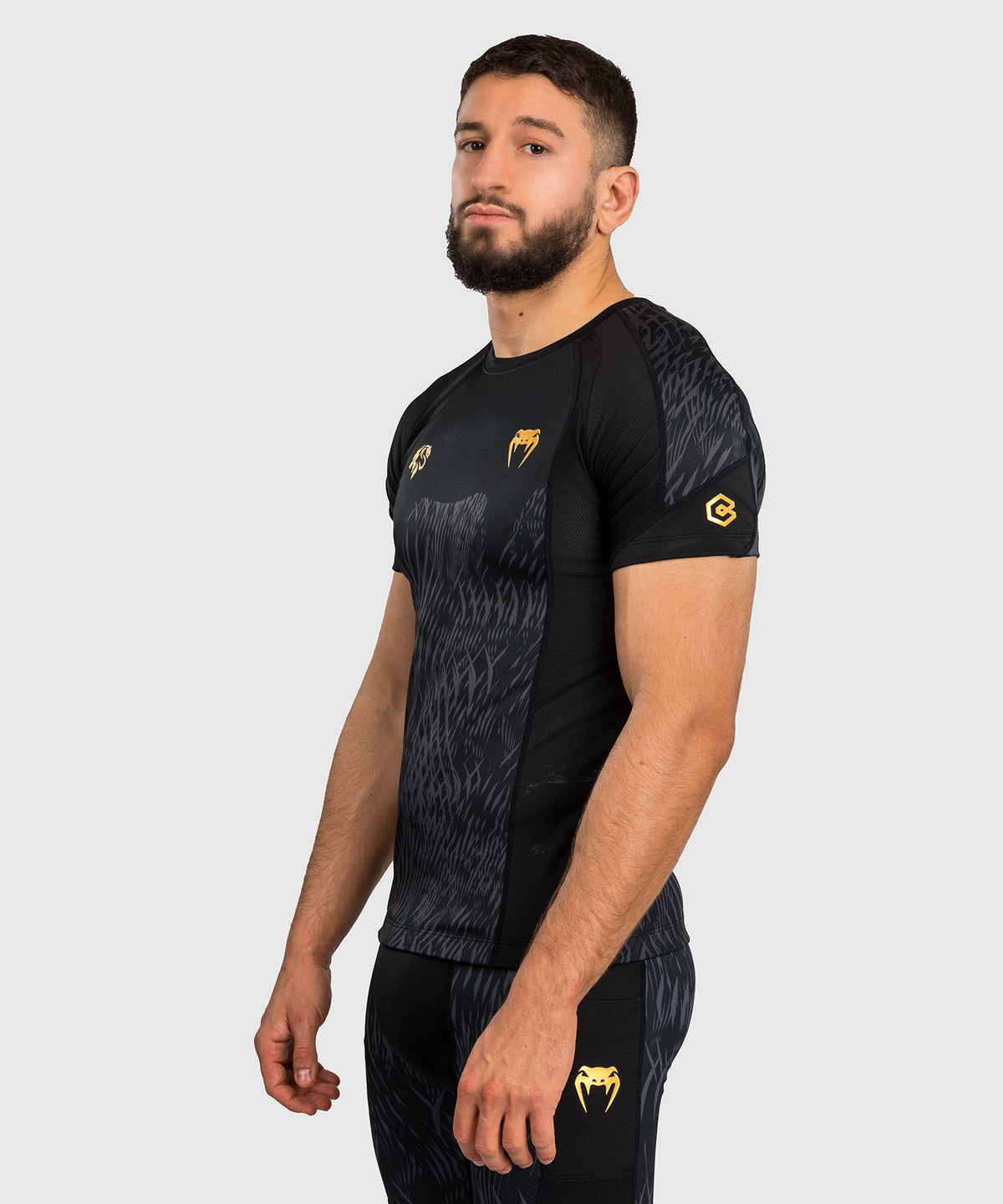 Venum x Chimaev Rashguard a Maniche Corte - Nero/Grigio