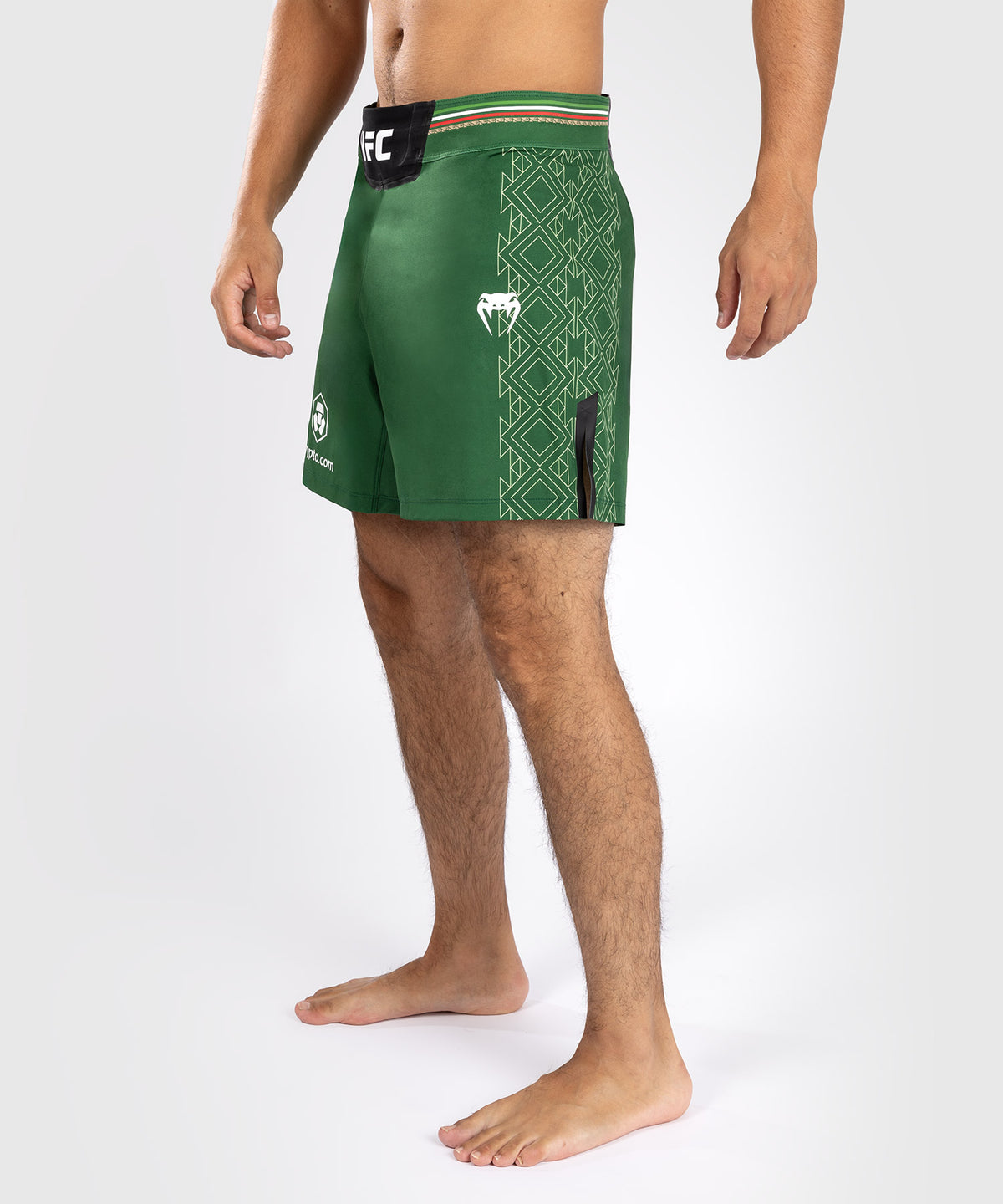 Noche UFC by Venum Authentic Fight Night Pantaloncini da combattimento da uomo - Taglio corto - Verde