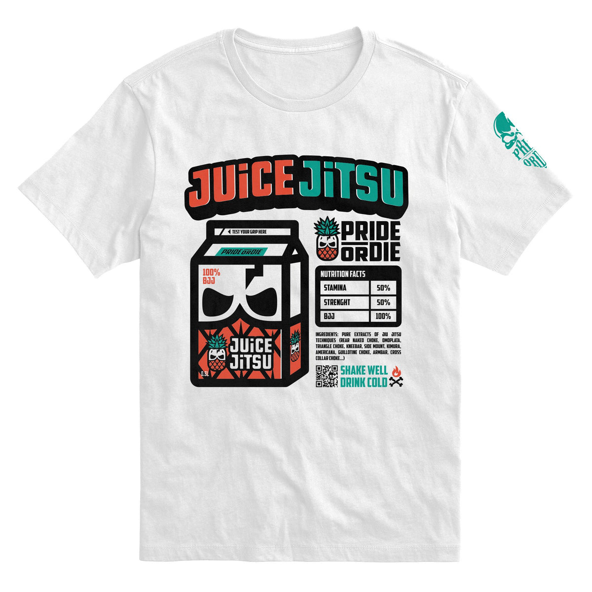 Pride Or Die JUICE JITSU Camiseta de Entrenamiento - Blanco