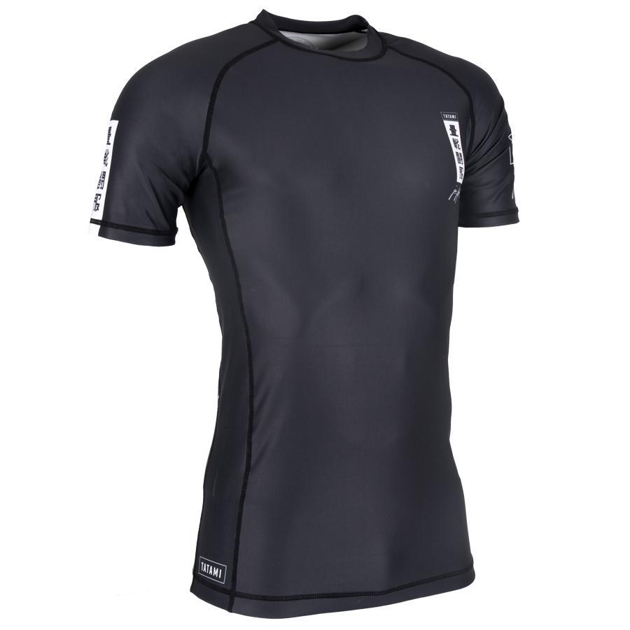 Kanagawa T-shirt a Compressione a Maniche Corte - Nero