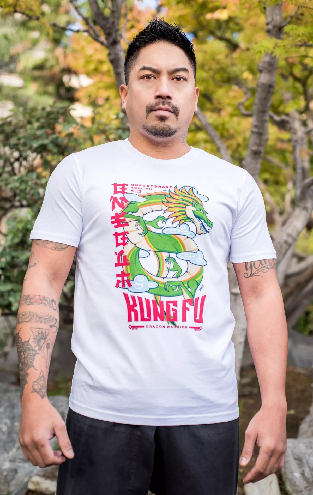 Oneout Dragon Kung Fu Trainings-T-Shirt - Weiß