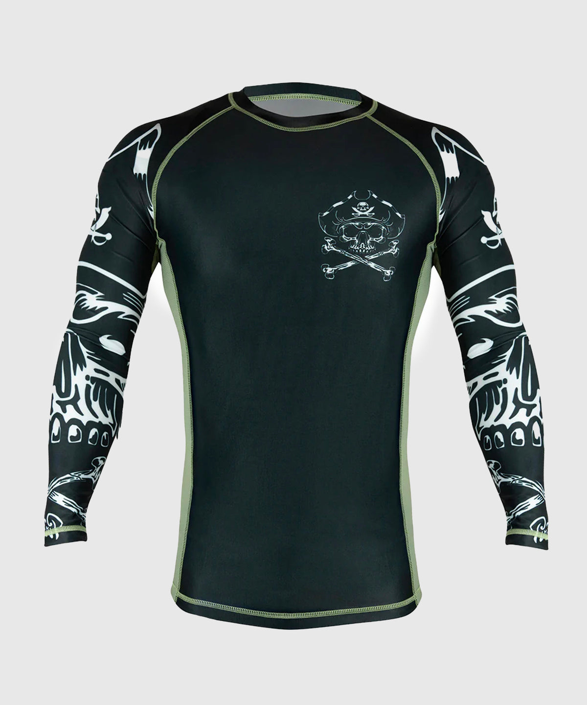 Pride Or Die Pirate V2 Rashguard a Maniche Lunghe - Nero/Beige