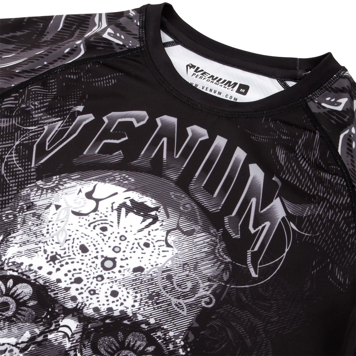 Venum Santa Muerte 3.0 Rashguard - Long Sleeves - Black/White