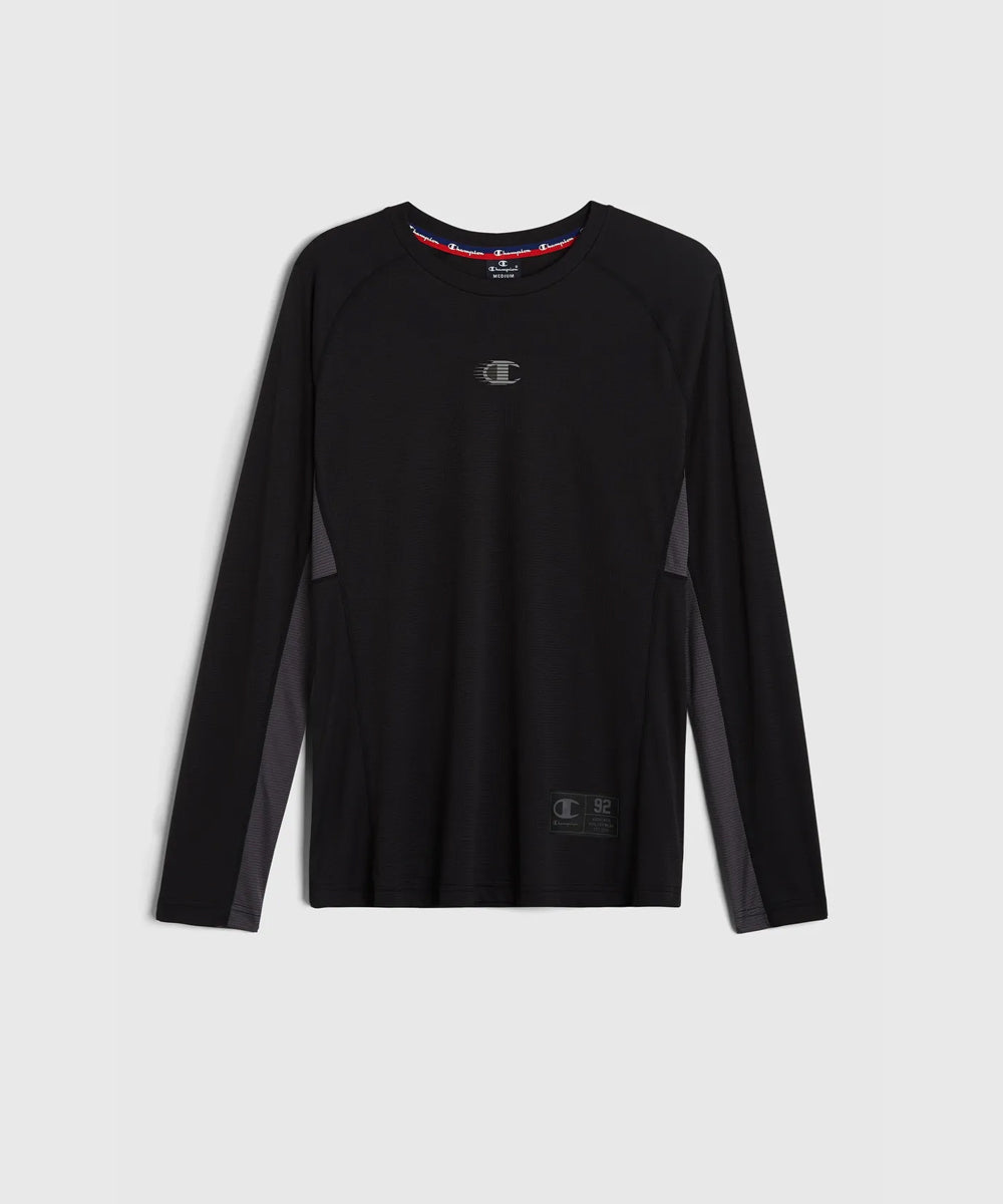 Champion Mesh T-Shirt Sportivo Maniche Lunghe – Nero