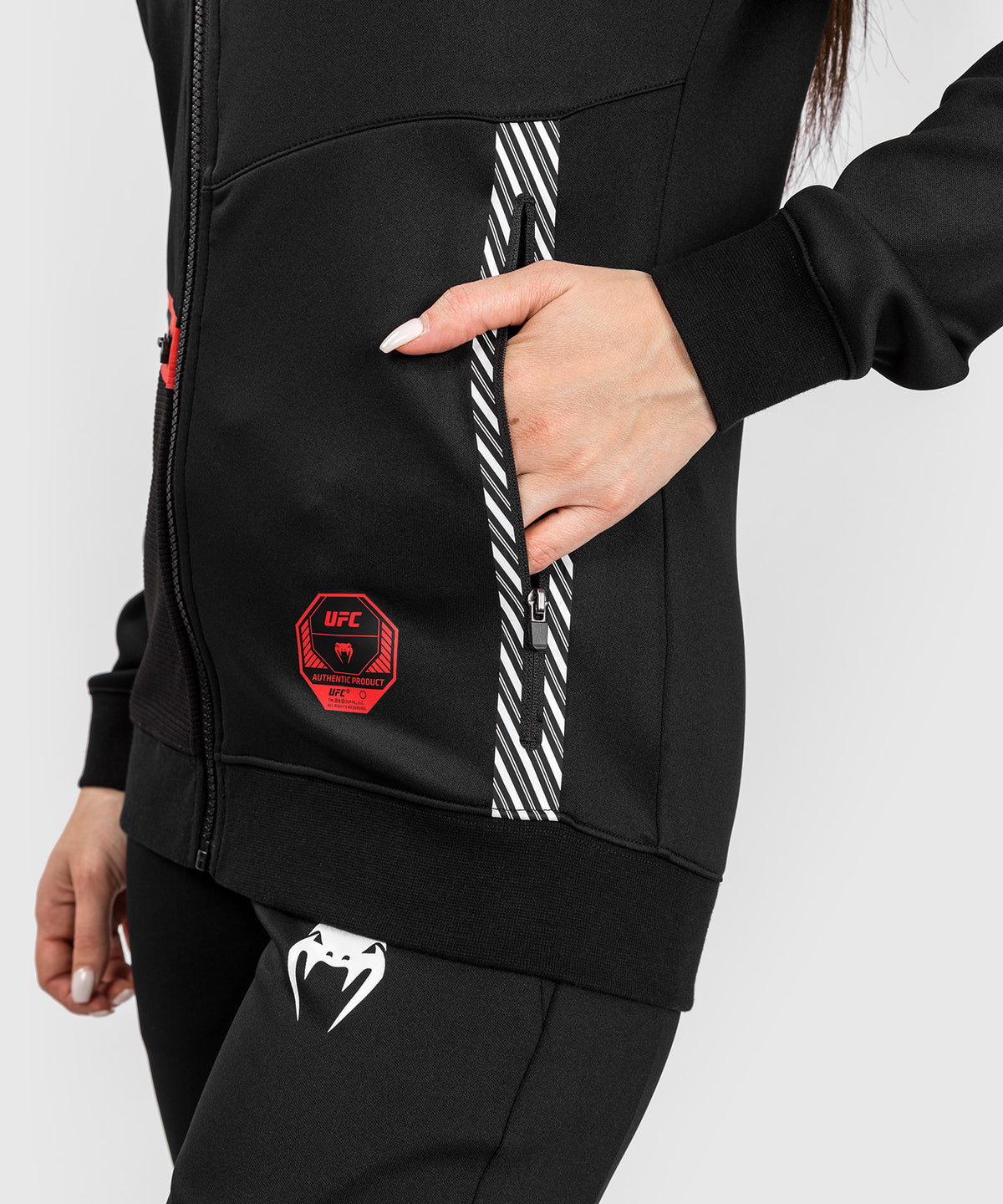 Sweatshirt zippé à capuche pour Femmes UFC Adrenaline by Venum Fight Week - Noir