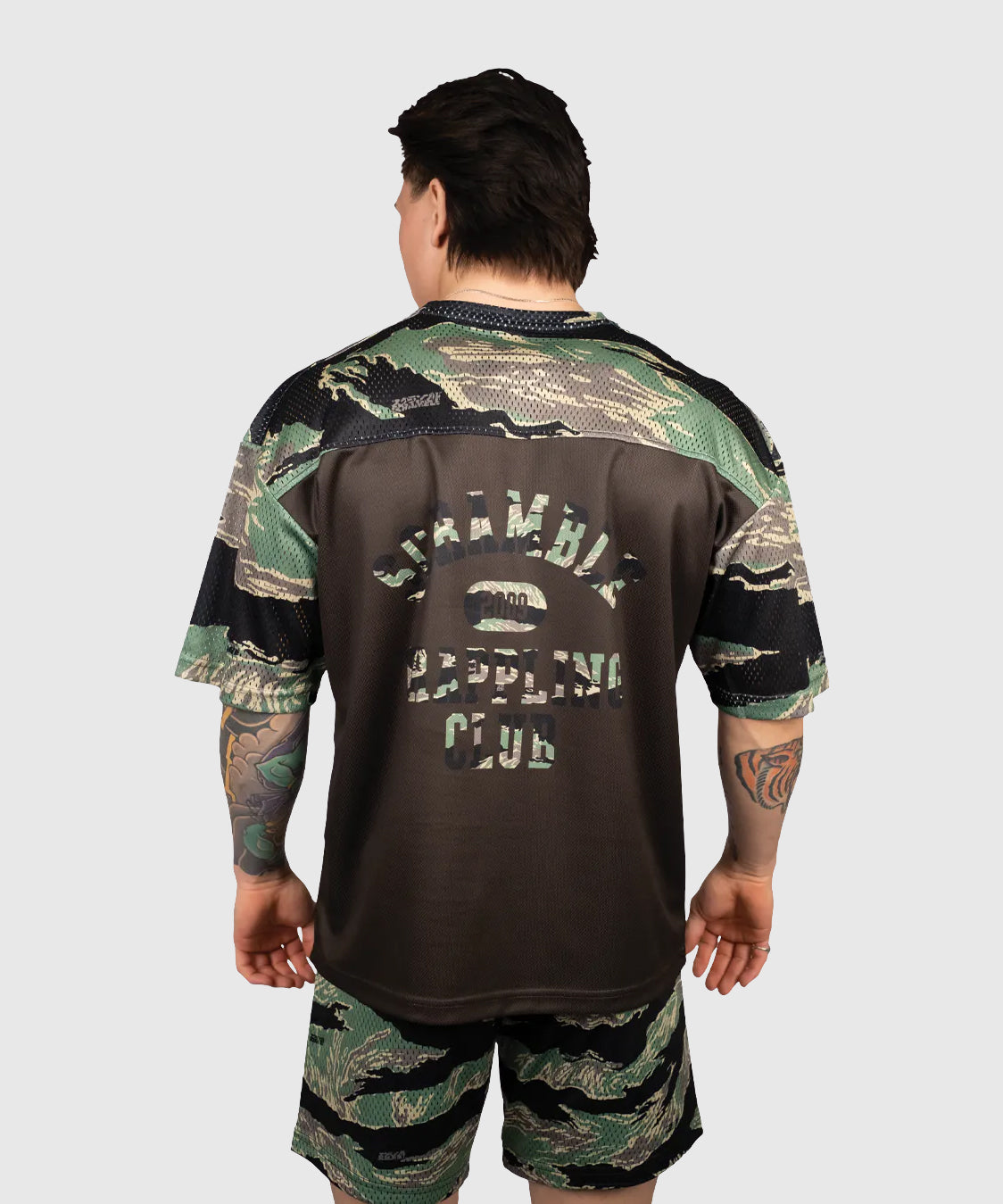 Scramble Mesh Tiger Camo T-Shirt da Grappling - Nero
