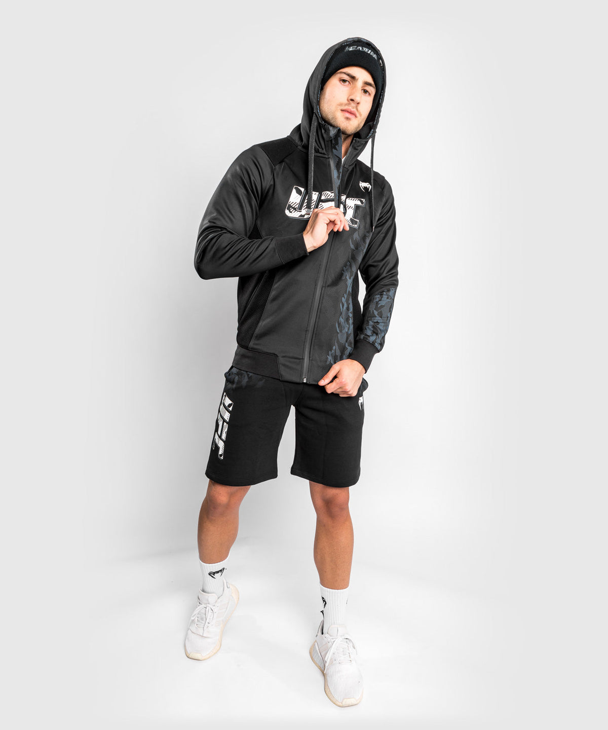 Sweatshirt Zippé Homme UFC Venum Authentic Fight Week - Noir