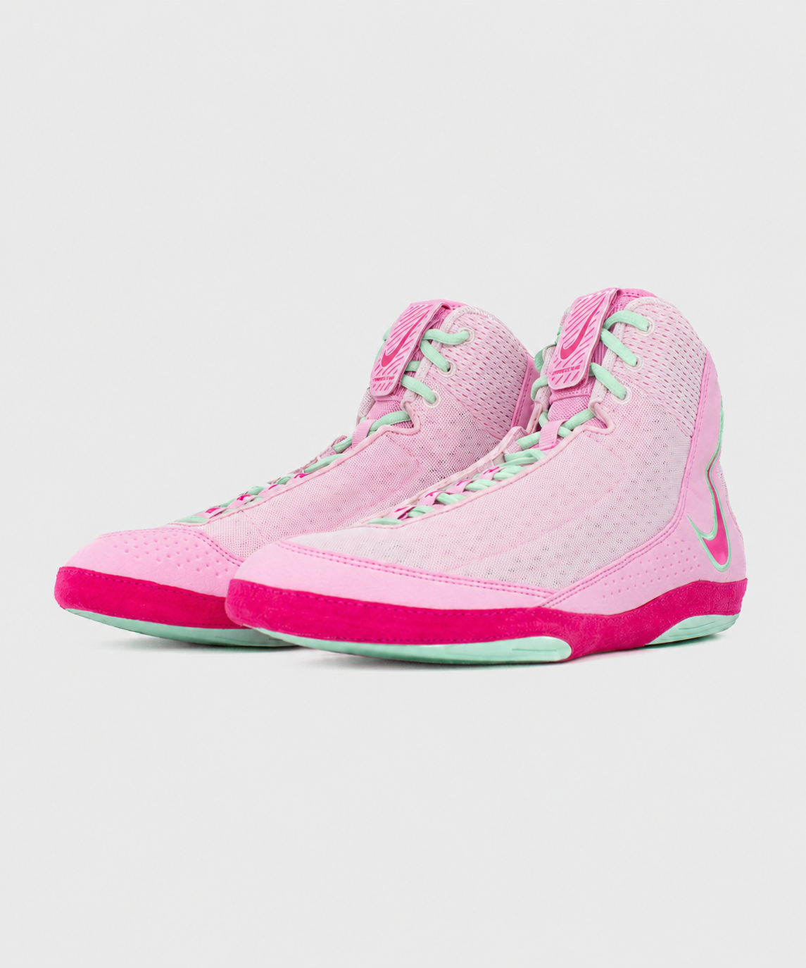 Nike Inflict 4 Wrestling Shoes - Pink/Fuchsia/Green