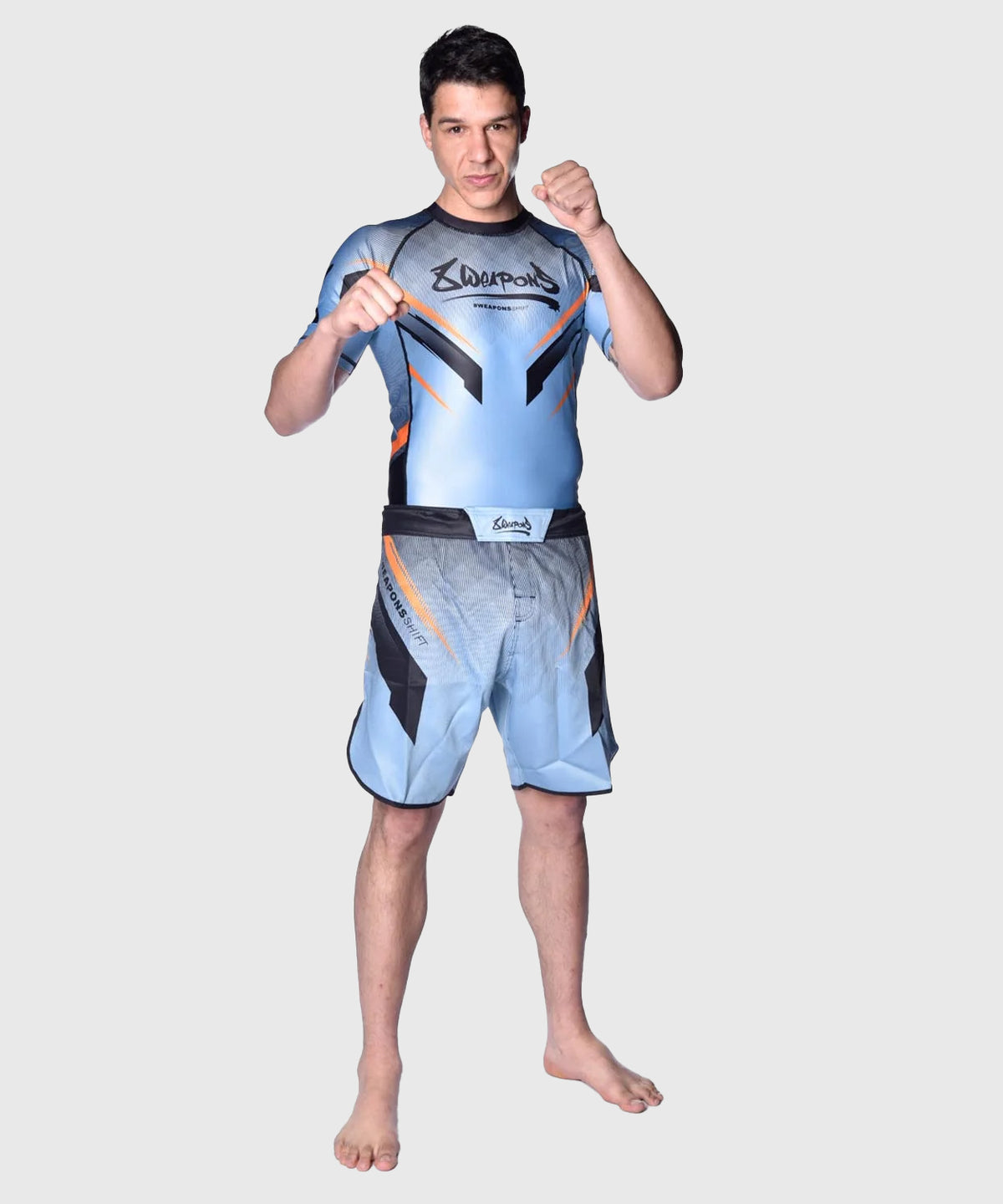 8 Weapons Shift Rashguard de Manga Corta - Azul/Negro/Naranja
