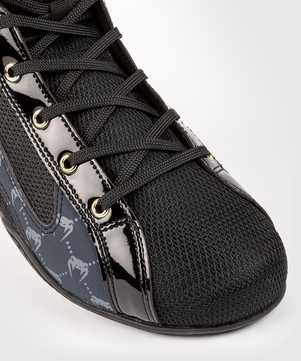 Venum Elite Evo Monogram Boxing Shoes - Black/Navy Blue