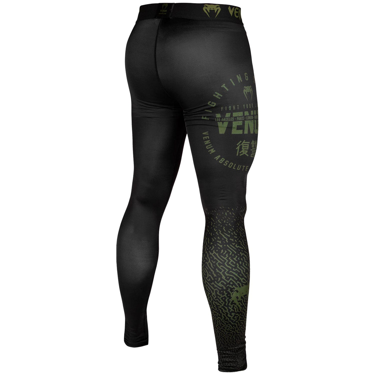 Pantaloni a compressione Venum Signature - Nero/Cachi