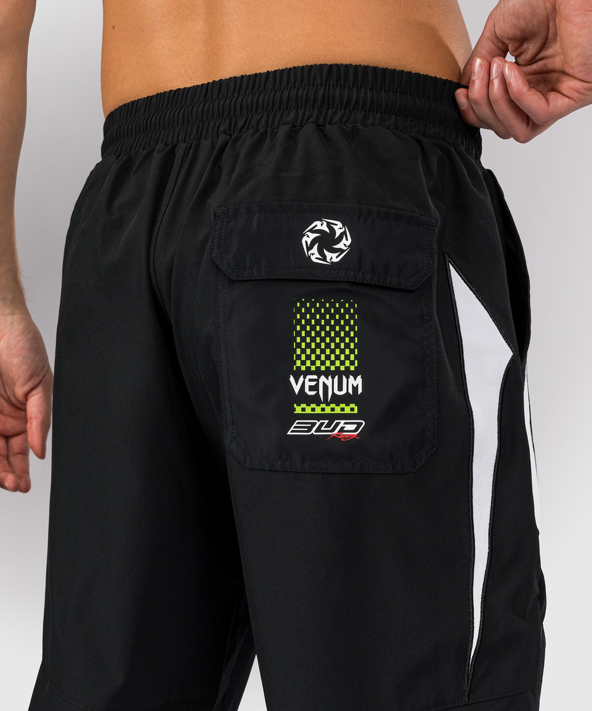 Venum x Bud Racing Herren-Jogger - Schwarz/Weiß/Limettengrün