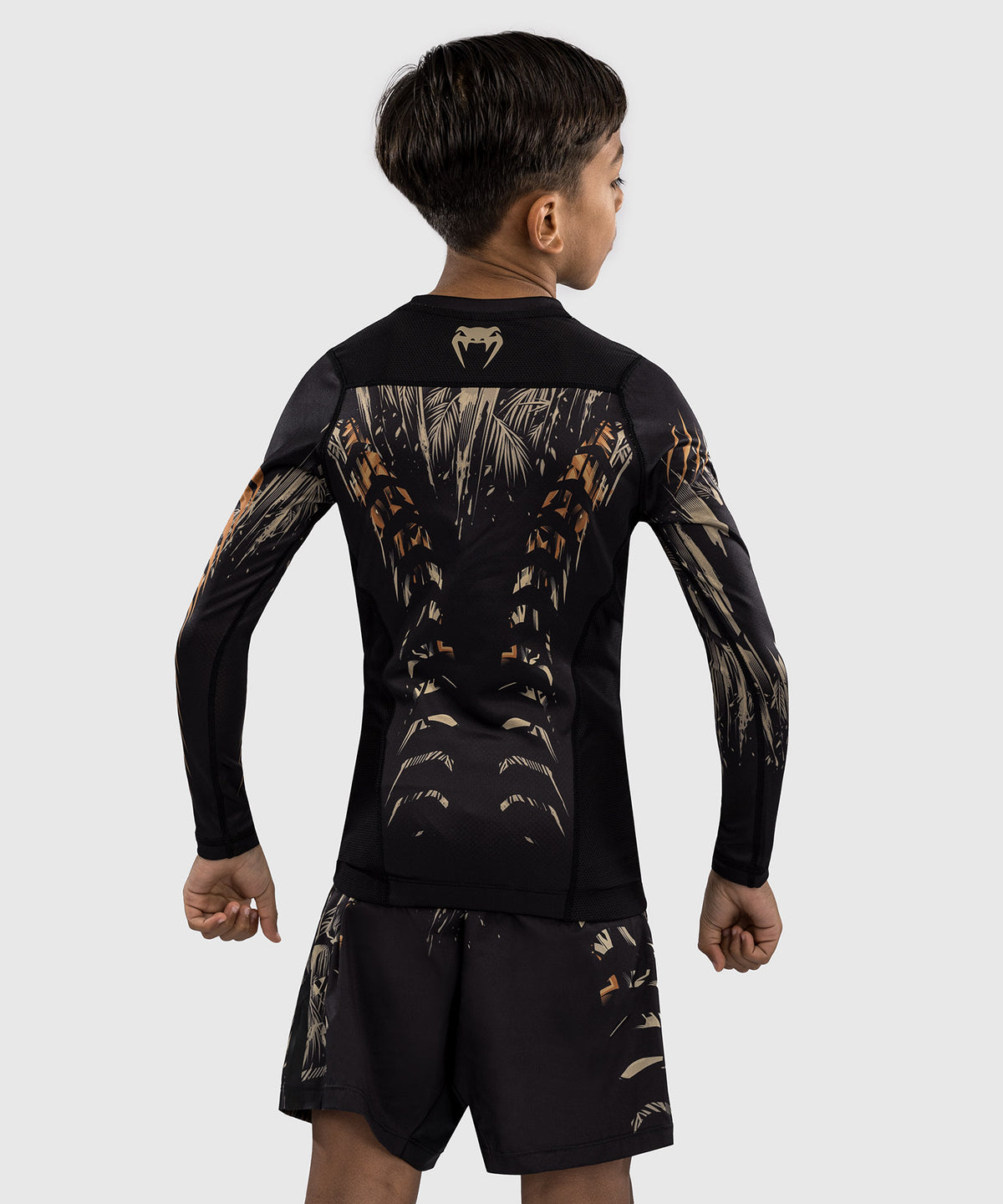 Venum Tiger Kinder Langarm Rashguard - Schwarz/Neon Orange