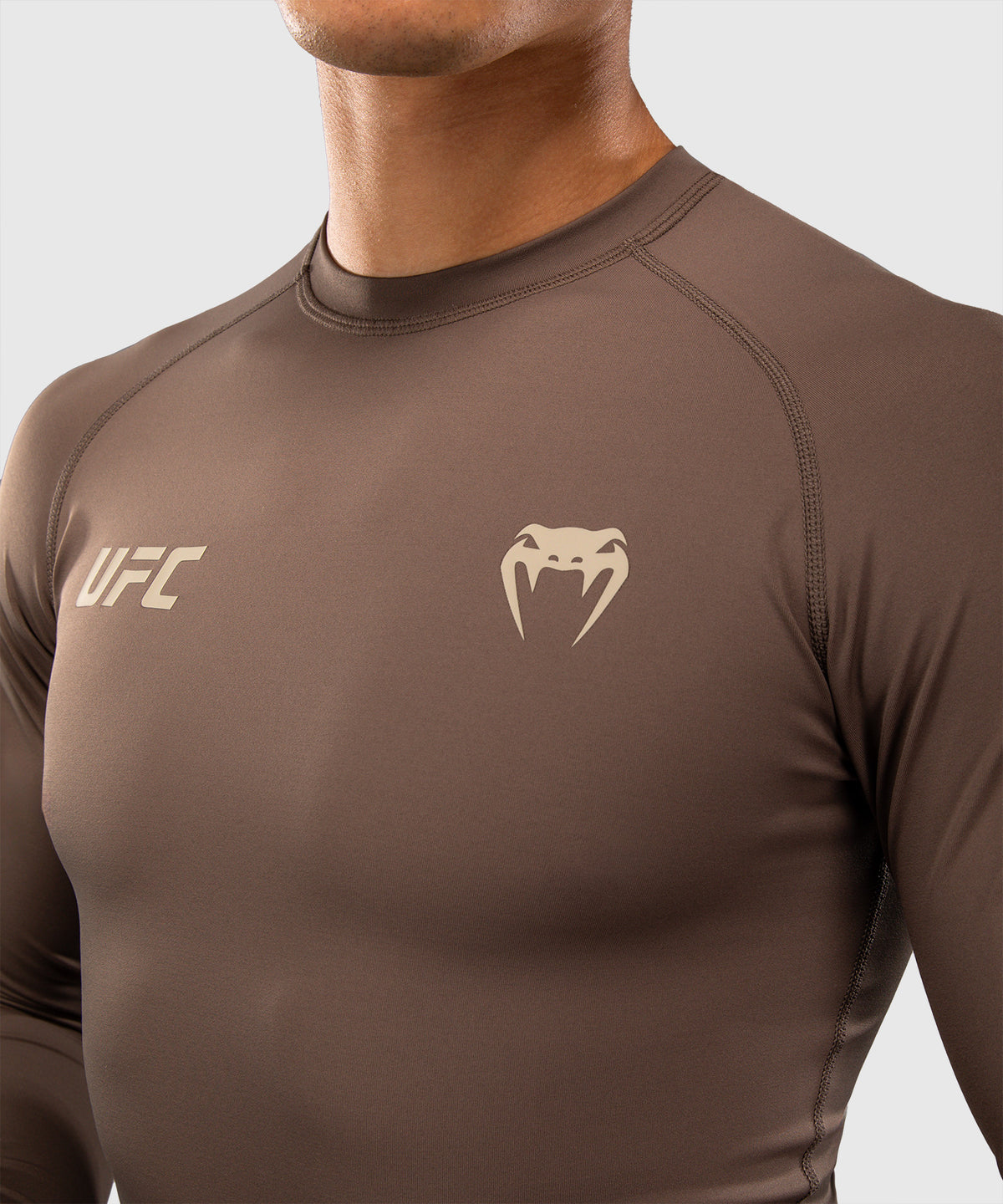 Rashguard à Manches Longues Technique pour Homme Venum UFC Unity by Venum Authentic Fight Week - Marron