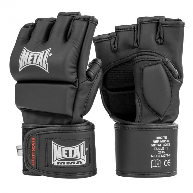 Gants de MMA Black Light Metal Boxe - Noir