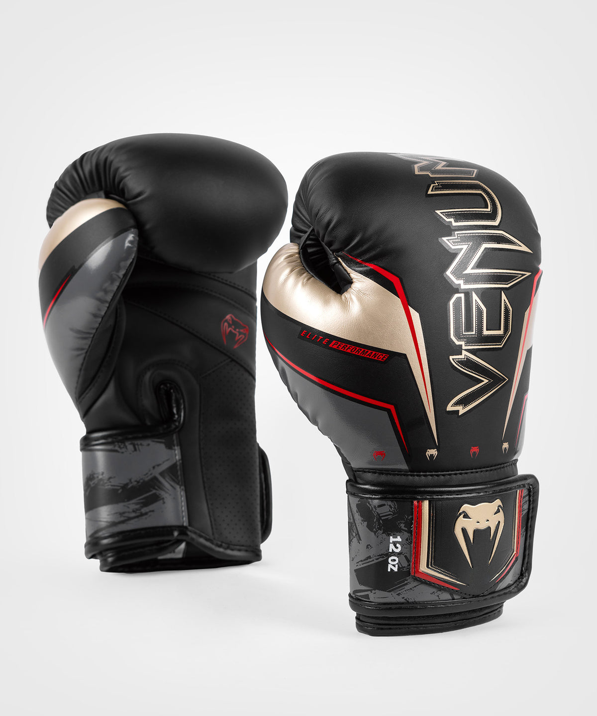 Venum Elite Evo Guantes de Boxeo - Negro/Dorado/Rojo