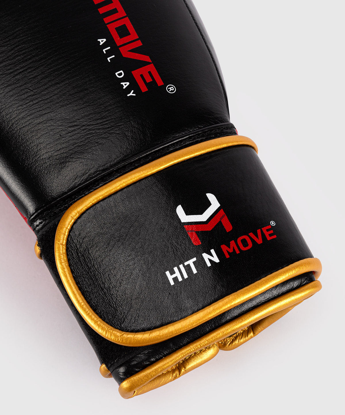 Gants de Boxe Hit N Move All Day® Pro Grip Plus - Noir/Rouge/Or