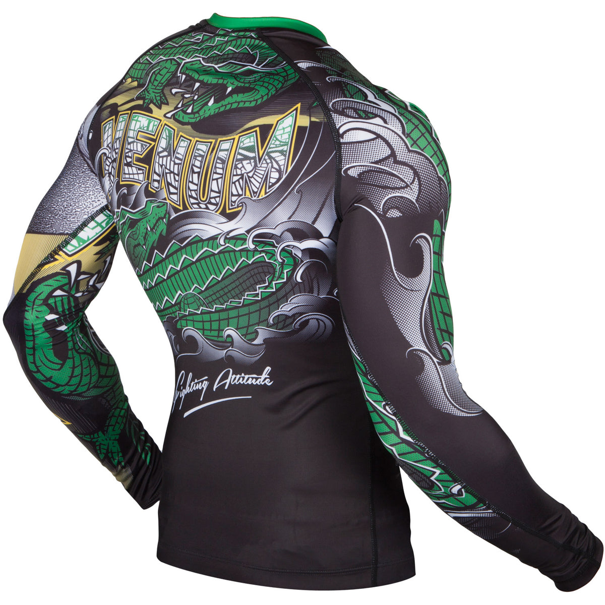Rashguard Venum Crocodile - Negro/Verde - Mangas Largas
