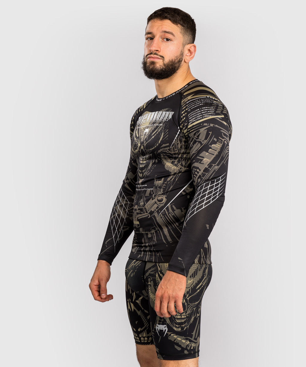 Venum Invader Camiseta de Manga Larga Rashguard - Negro/Sand