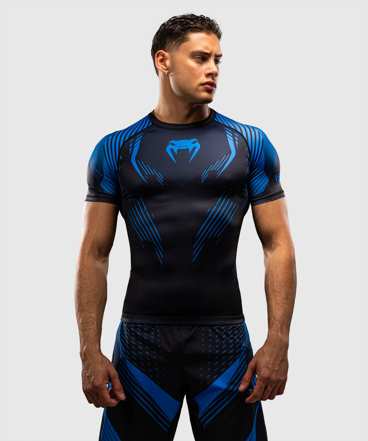 Rashguard à Manches Courtes Venum No-Gi 6.0 - Noir/Bleu