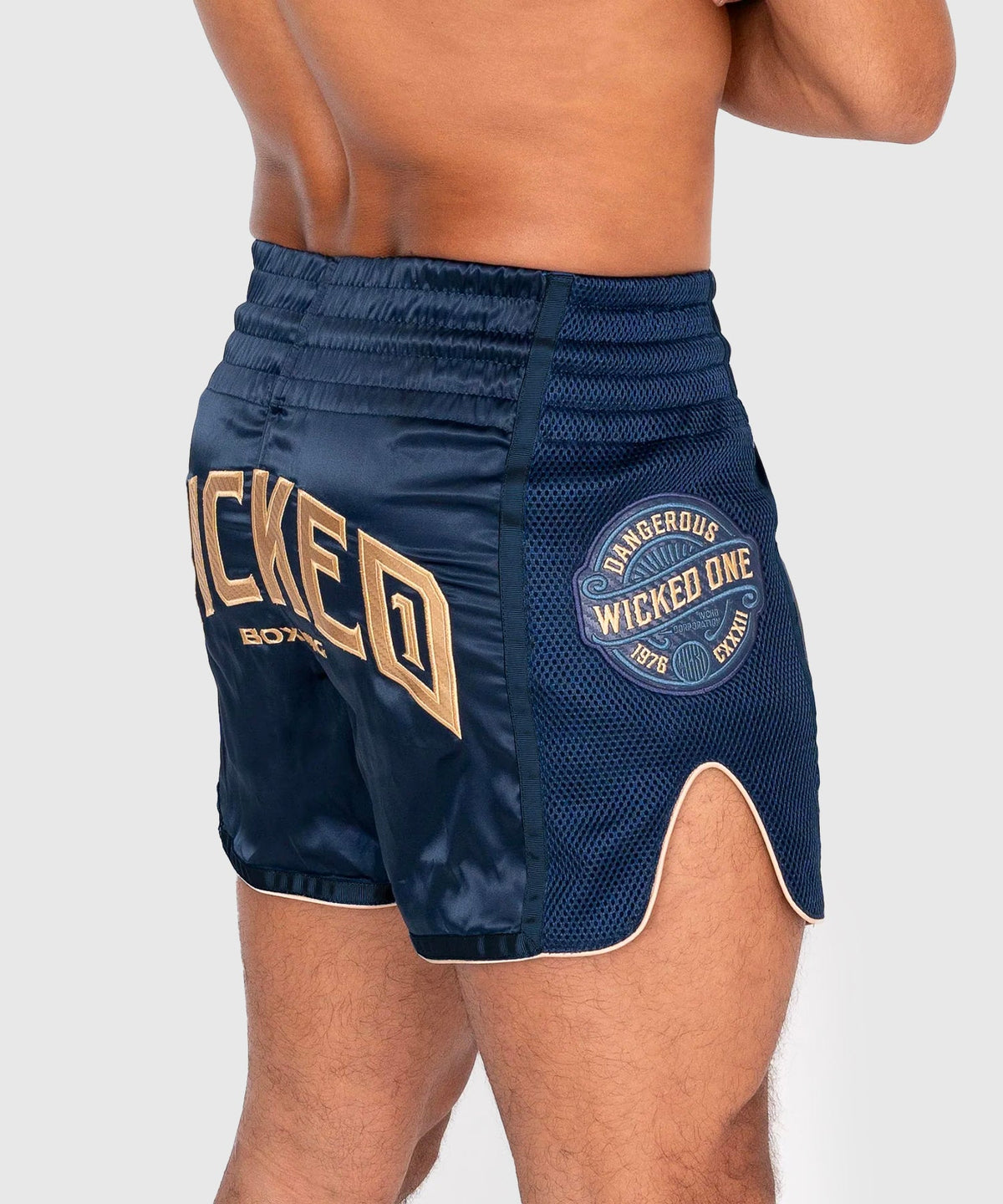 Wicked One Block Pantalones de Muay Thai - Azul Marino