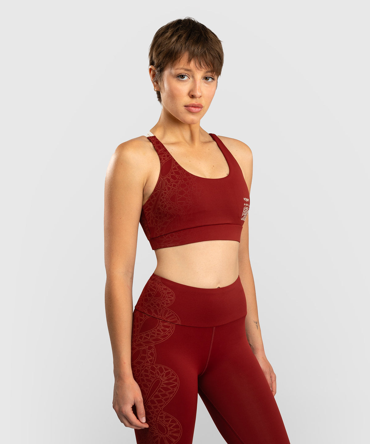 Venum Serpenti Women’s Sports Bra - Burgundy/Ivory