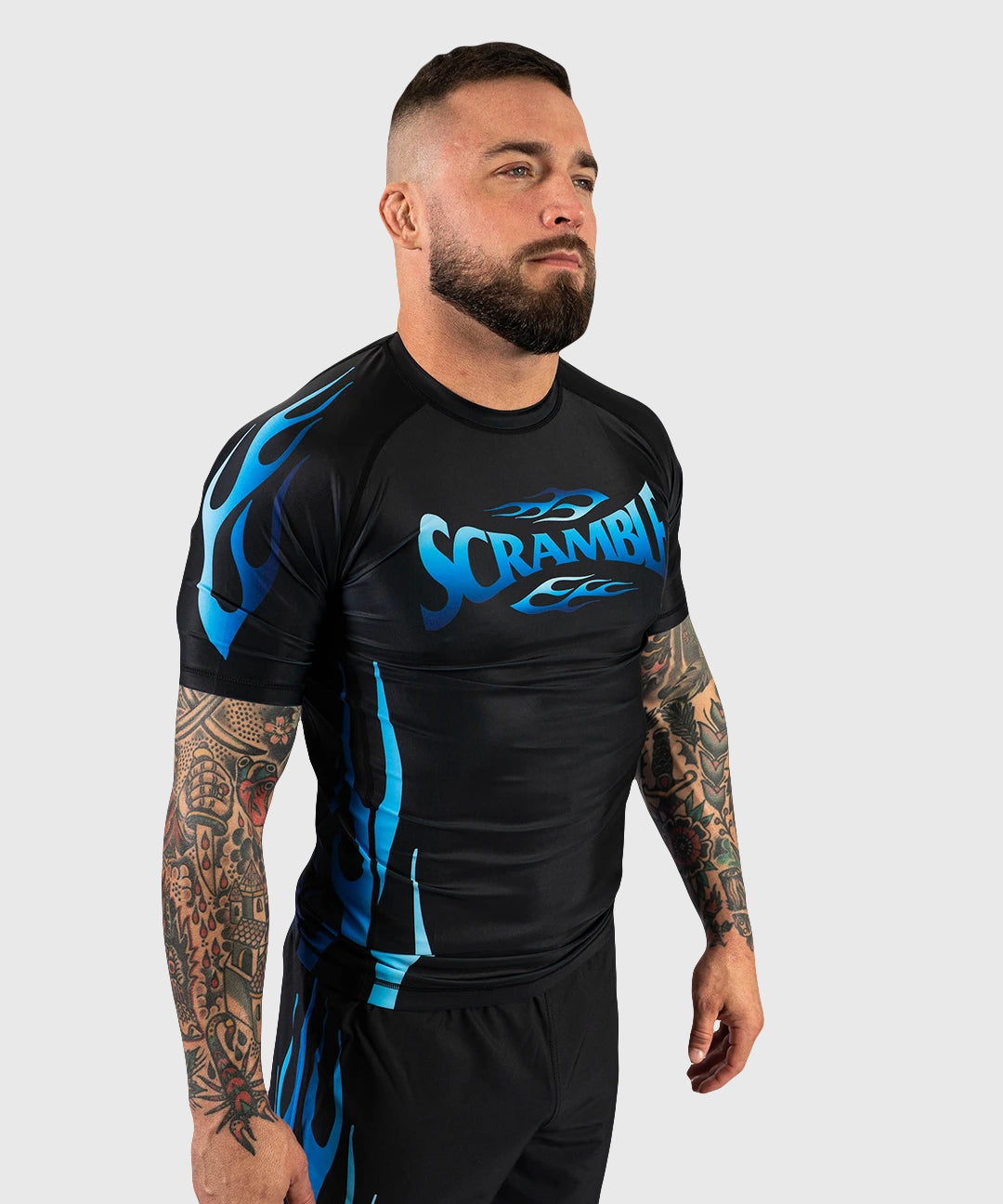 Scramble 1998 Ice Rashguard a Maniche Corte - Nero/Blu