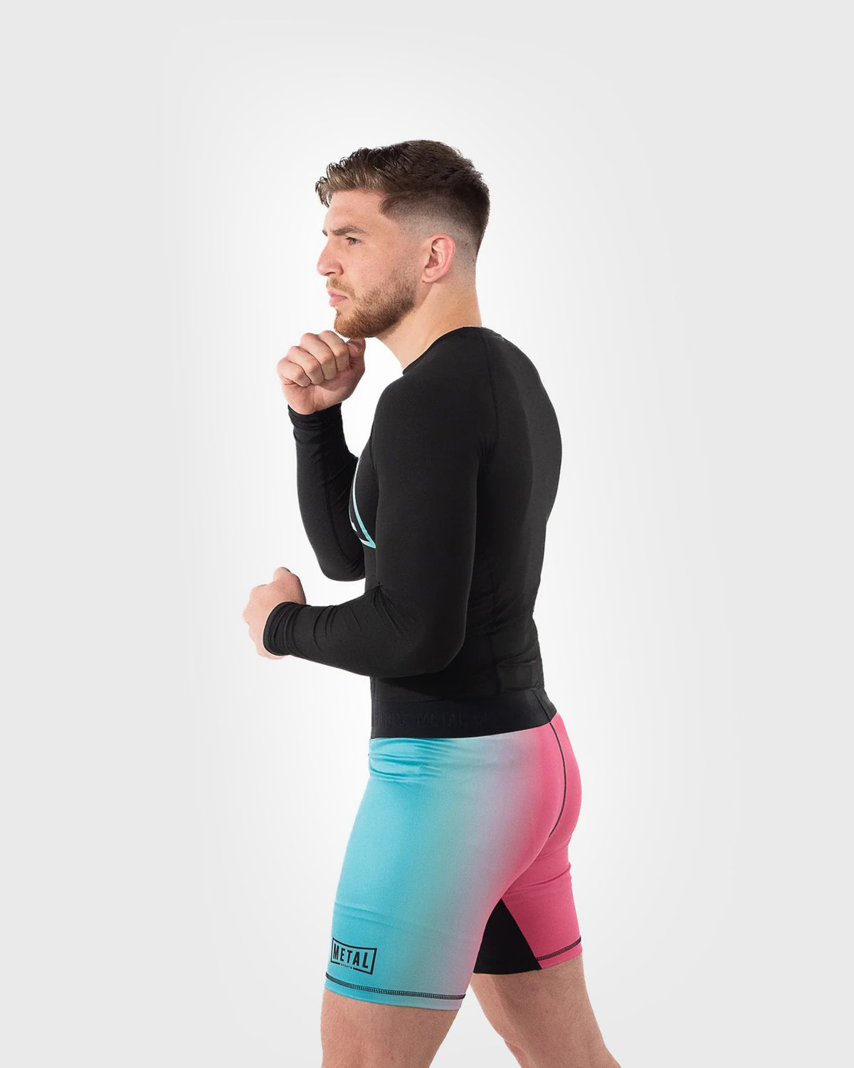 Metal Boxe Miami Compression Shorts - Pink/Blue