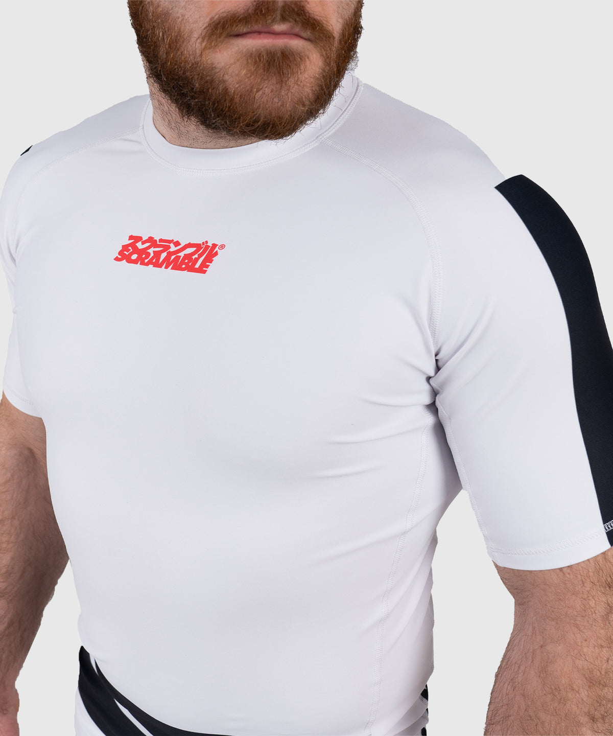 Scramble Ranked Rashguard a Maniche Corte - Bianco/Nero