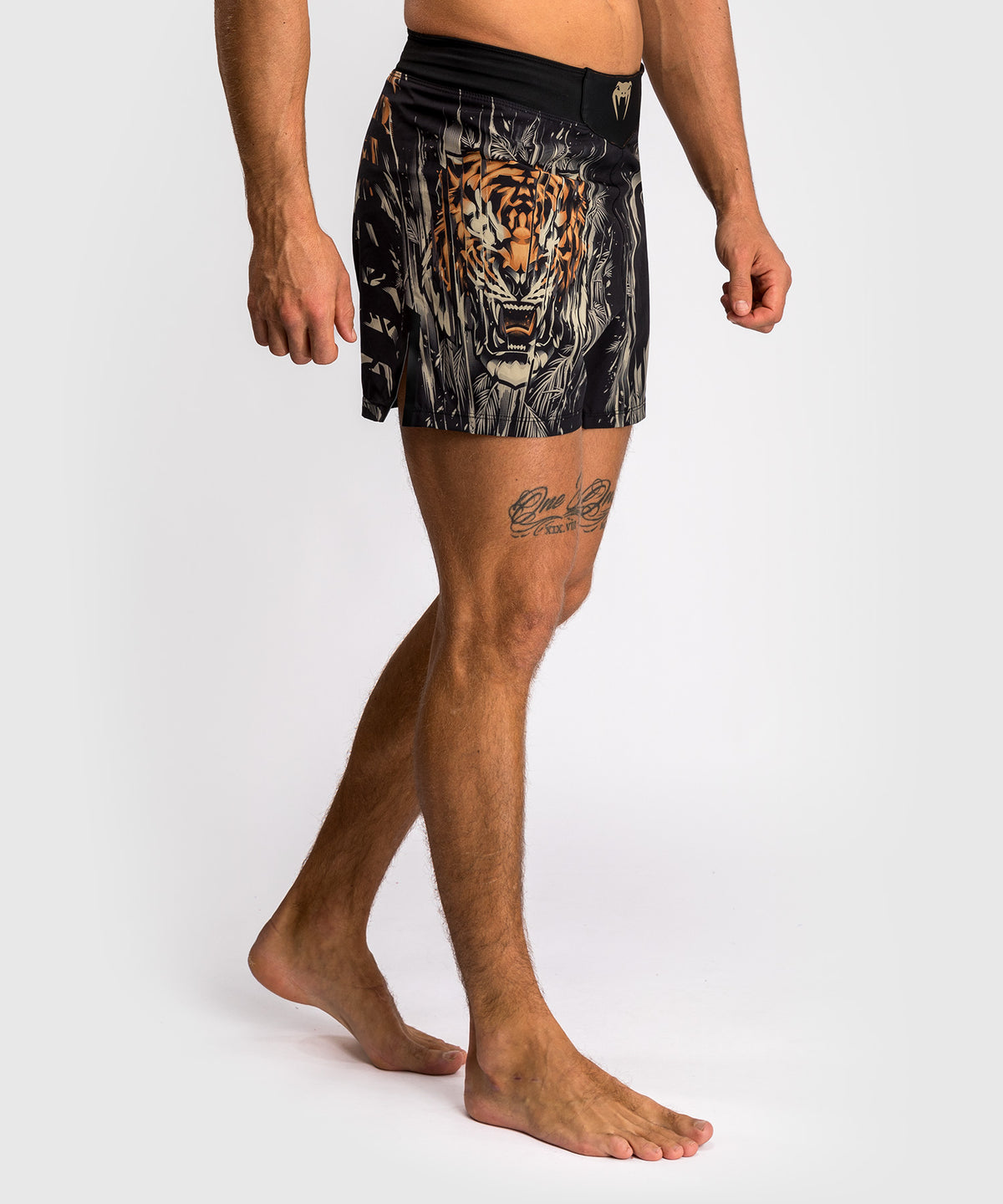 Venum Tiger Pantalones de Lucha para Hombre - Negro/Naranja Neón