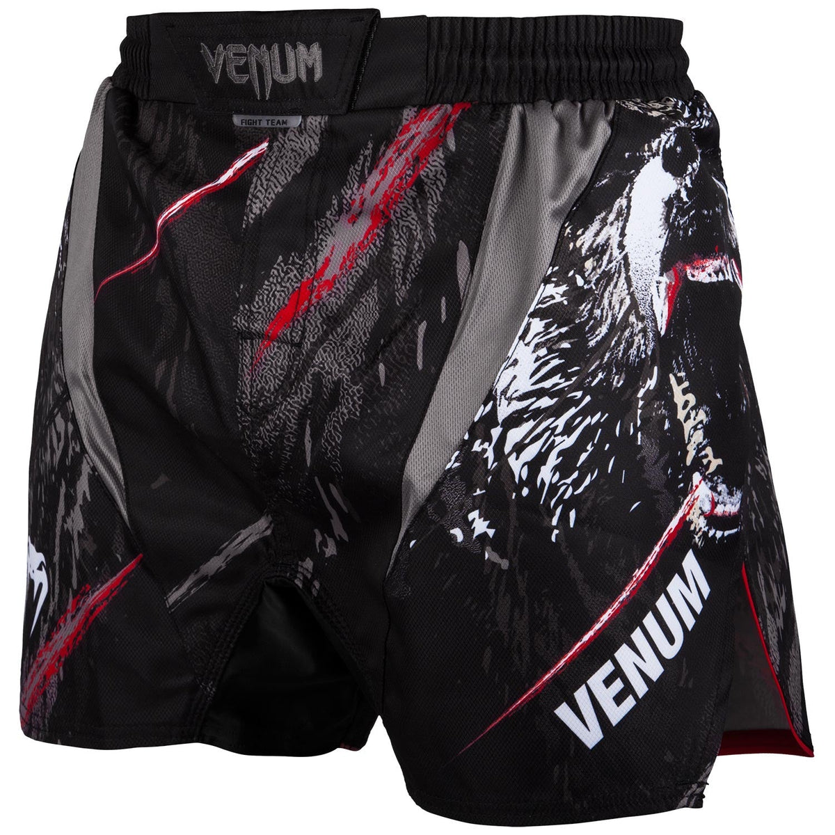 Fightshort court Venum Grizzli - Noir/Blanc