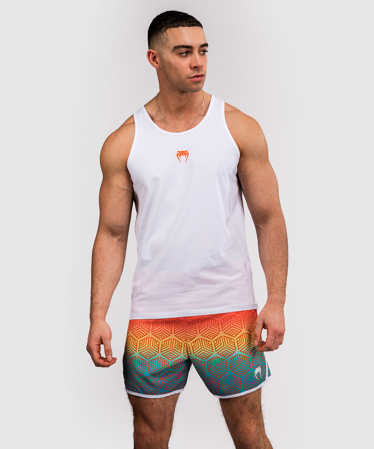 Venum Echo Tank Top - Blanco/Naranja Atardecer