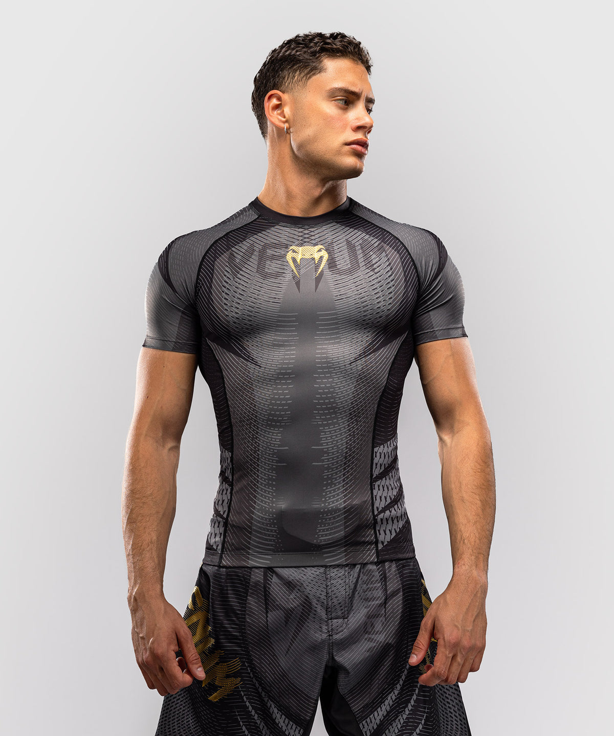 Venum Galactic 3.0 Rashguard a Maniche Corte - Nero/Oro
