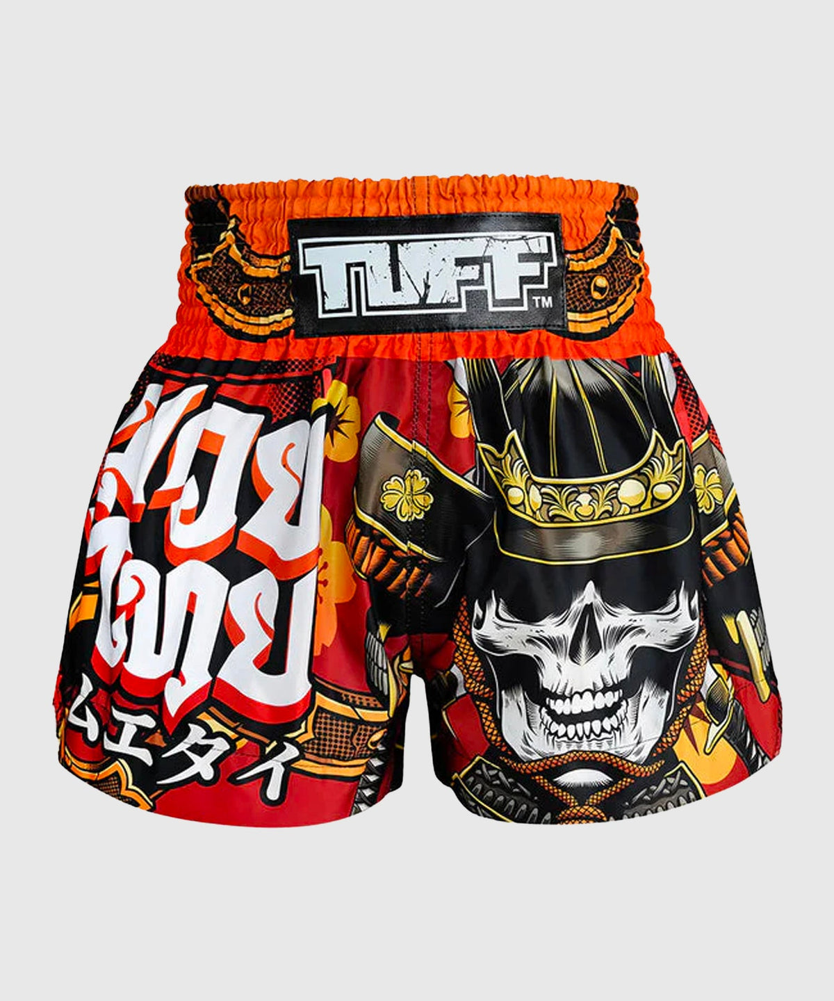 Tuff Samurai Skull Muay Thai Shorts - Red