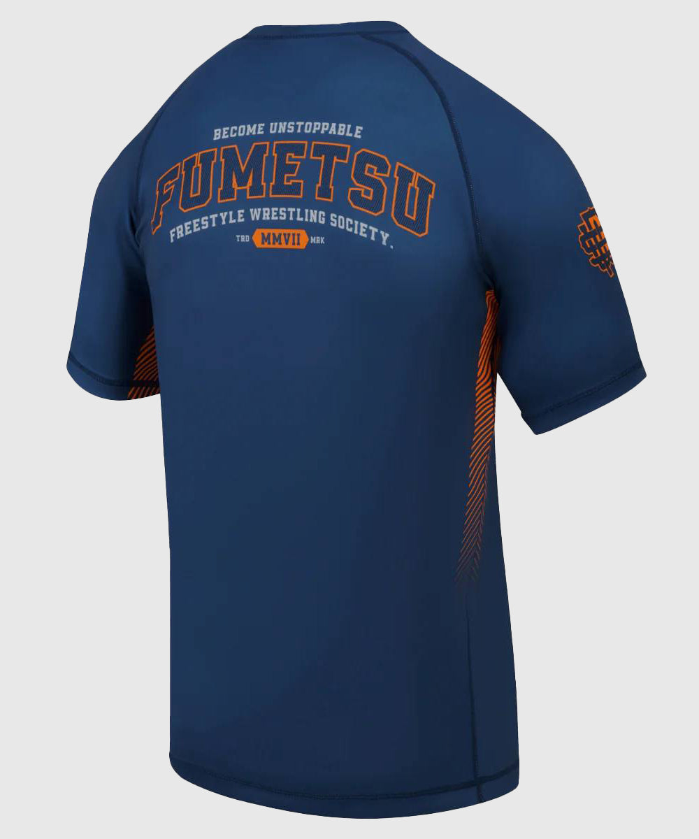 Fumetsu Varsity Rashguard de Manga Corta - Azul Marino