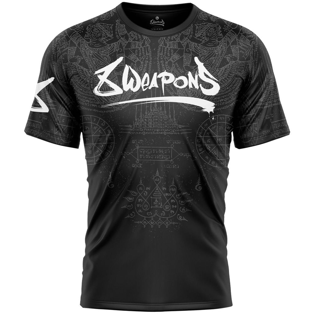 8 Weapons Functional Hanuman Yant Camiseta - Negro/Grau