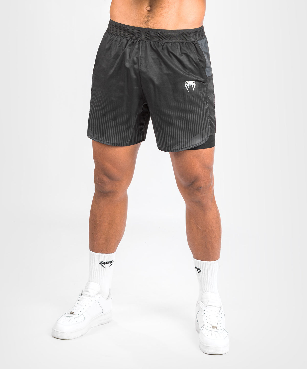 Venum Biomecha 2-in-1 Trainingsshorts - Schwarz/Grau