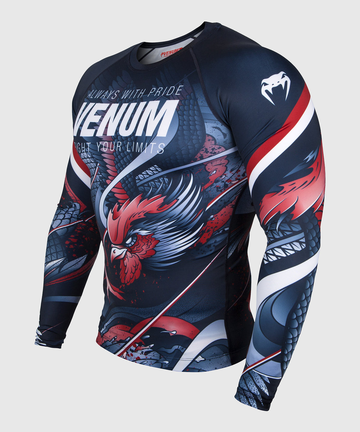 Rashguard Venum Rooster - Maniche lunghe - Blu navy/Arancione