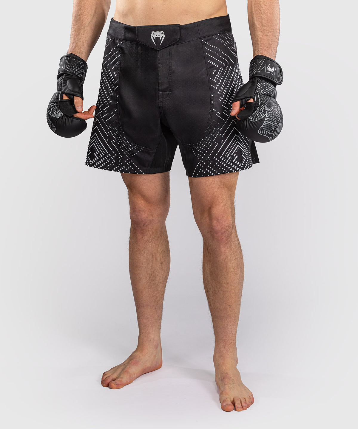 Venum Midnight Fury Pantaloncini da Combattimento – Nero/Grigio/Argento