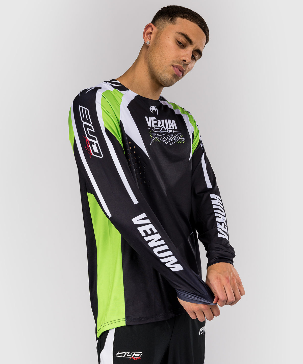 Venum x Bud Racing Camiseta Dry-Tech para Hombre - Negra/Blanca/Verde lima