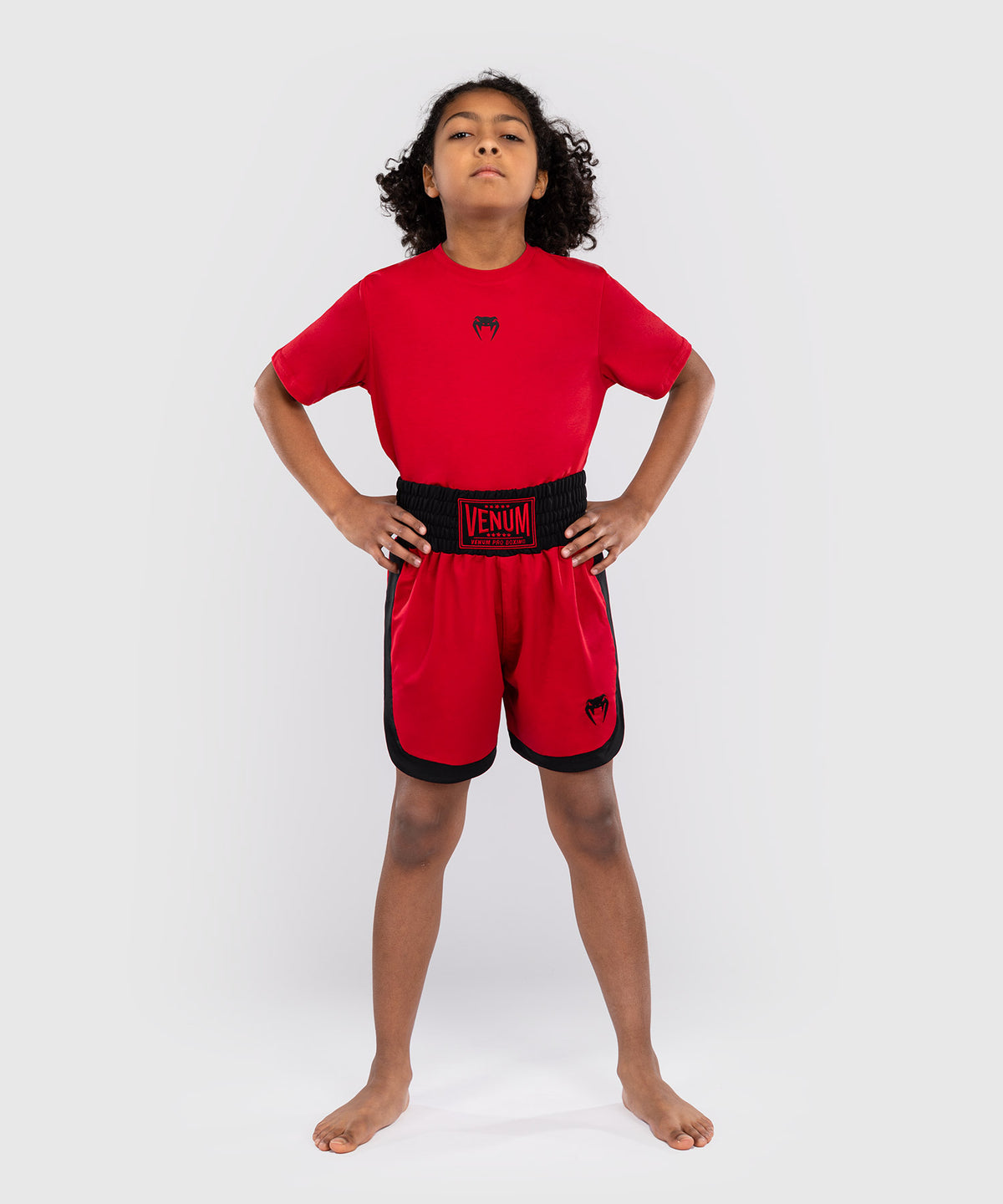 Venum Classic Short de boxeo para niños - Rojo cereza