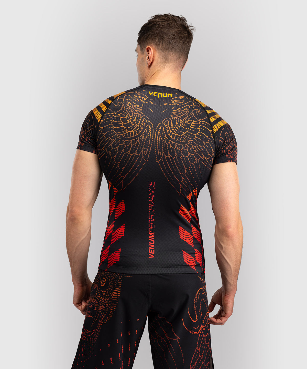 Venum Quetzal Fury Short Sleeve Rashguard - Black/Fury Red/ Tangerine