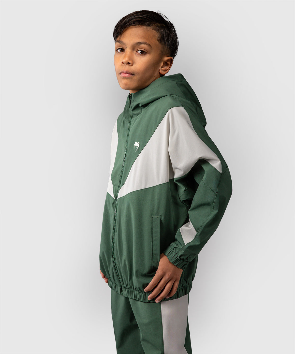 Venum Vectra Chaquetas de Chándal Niños – Verde Bosque/ Blanco Roto