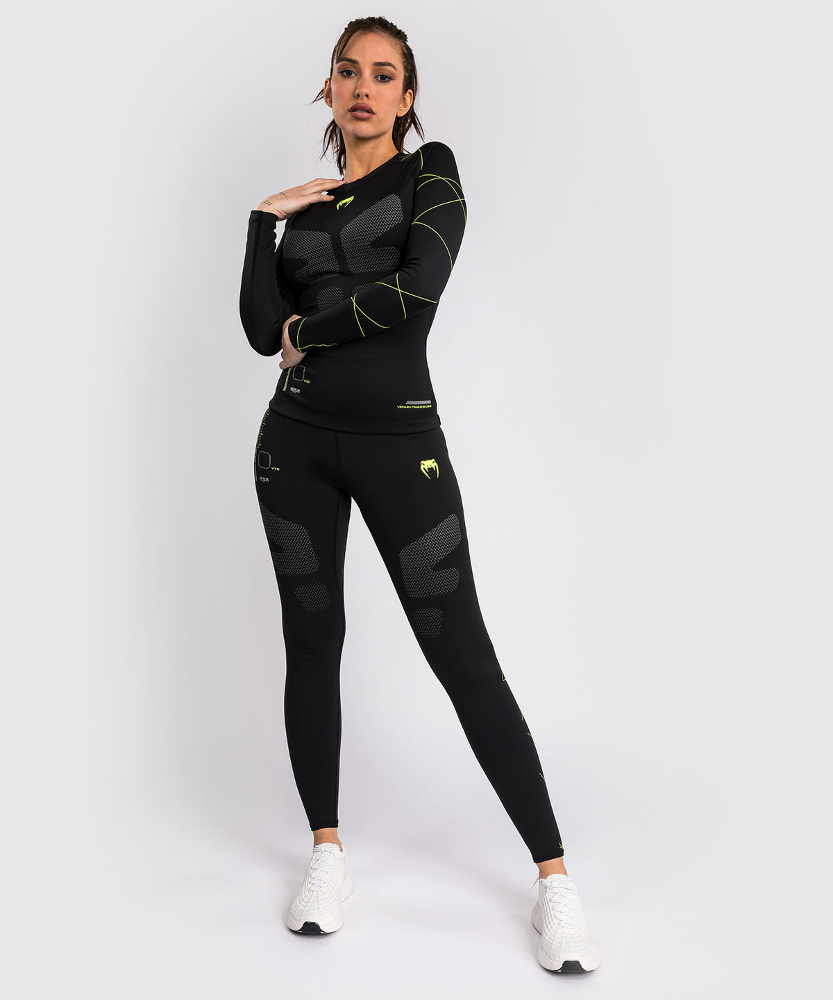 Venum Training Camp 4.0 Lycra de manga larga - Negro/Verde neón