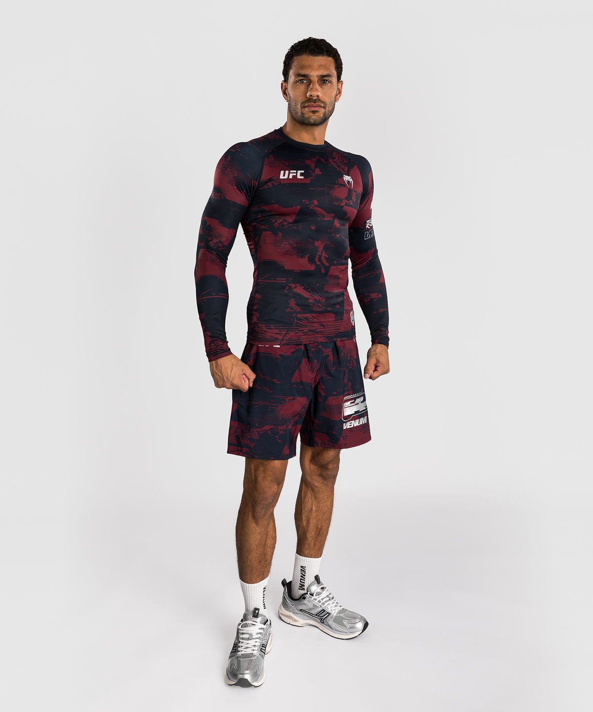 Men's UFC Zenith by Venum Burgundy Authentic Fight Week Performance Long Sleeve Rashguard