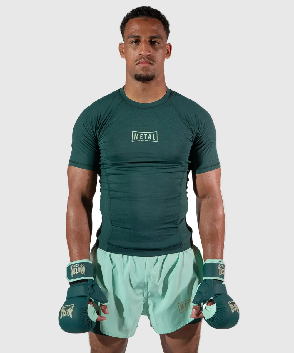 Metal Boxe Performance Deep Waters Rashguard de Manga Corta - Verde